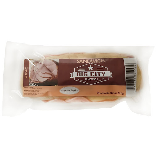 Sándwich Big City De Pavo Paquete x 220 gr
