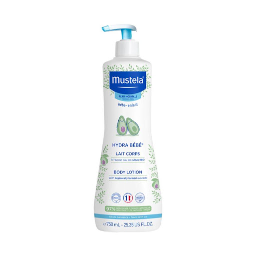 Mustela Hydrabebe cuerpo 750 ml Mustela Frasco x 750 ml Hidratante coorporal, fórmula no grasa que penetra inmediatamente para una hidratación duradera del cuerpo del bebe desde el nacimiento y tiene un efecto protección contra la piel seca del bebé. Úselo