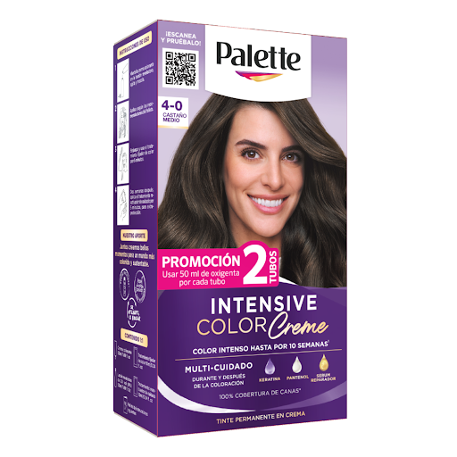 Tinte Palette Intensive Color Creme 4-0 Castaño Medio Caja x 1 und