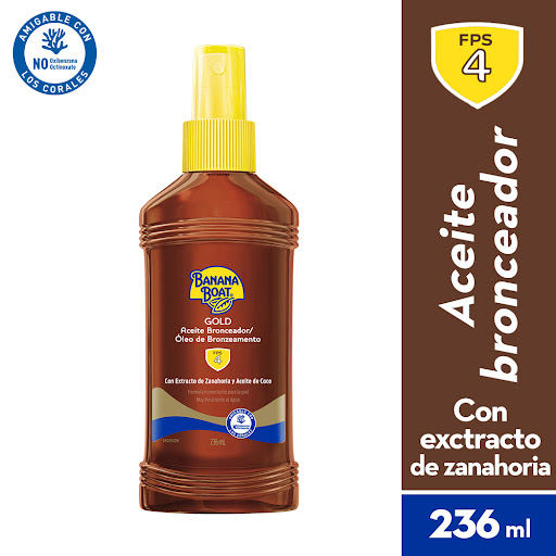 Protector Solar Banana Boat Aceite Bronceador Gold FPS4 x 236 ml