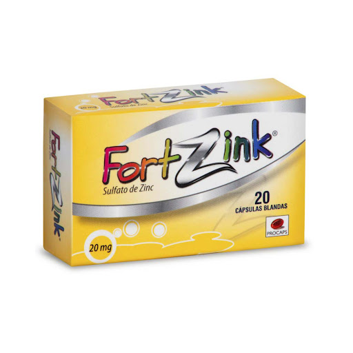 Fort Zink Sulfato de Zinc 20 mg Procaps Caja x 20 Cápsulas