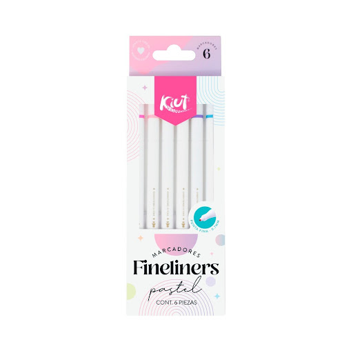 Marcadores Kiut Fineliners Pastel Caja x 6 und