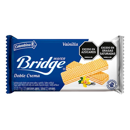 Galletas Wafer Bridge Colombina Vainilla Y Leche x 71 gr
