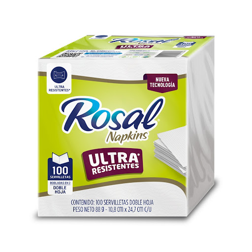 Servilleta Rosal Ultra   Resistente Doble Hoja x 100 und