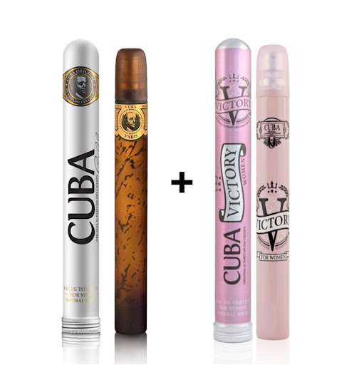 Cuba Gold Men Eua de Toilette 35 ml + Victory Women Eau de Parfum 35 ml Cuba 35 ml + 35 ml x 2 Cuba Gold Men Eua de Toilette 35 ml + Victory Women Eau de Parfum 35 ml