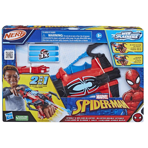 Lanzador Nerf Spider-man Dardos Y Agua Nerf  x 1 Combina la acción de dardos Nerf con la función de lanzamiento de agua. Ideal para juegos al aire libre y batallas épicas.