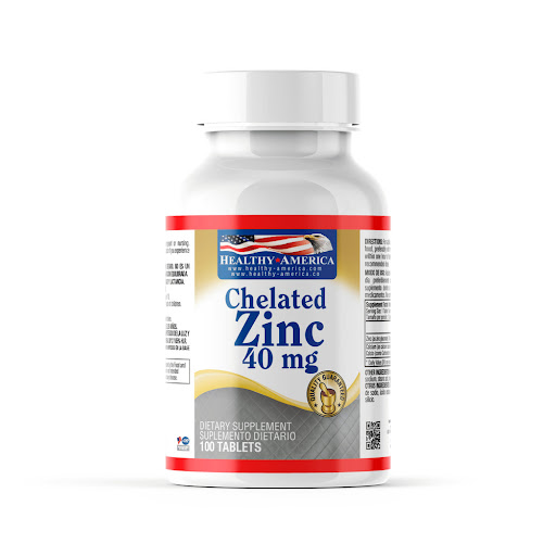 Suplemento Dietario Chelated Zinc 40mg Frasco x 100 Tabletas