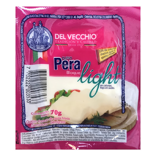 Queso Pera Bloque Light x 70 gr