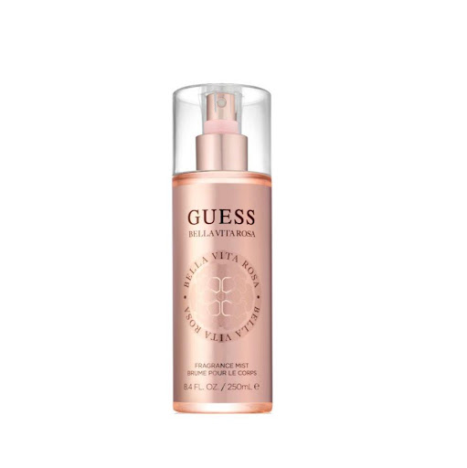 Body Mist Guess Bella Vita Rosa Splash 250ML GUESS caja x 1 La bruma Bella Vita Rosa es una deliciosa mezcla de notas florales y frutales, creando un equilibrio armonioso que es tanto revitalizante como encantador. Perfecta para cualquier ocasión, esta bruma a