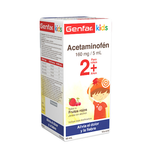 **Acetaminofen Genfar Kids 160mg/5ml Gotas Frasco X 90Ml 