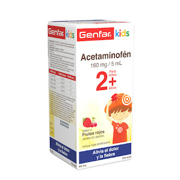 **Acetaminofen Genfar Kids 160mg/5ml Gotas Frasco X 90Ml   