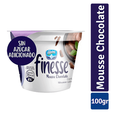 Postre Mousse Finesse Sabor A Chocolate Sin Azucar x 100 gr  