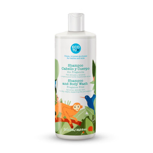 Shampoo Sin Fragancia 400ml ECOTU 400 x ml Shampoo bebé sin fragancia para piel sensible. Limpia sin resecar ni irritar. Sin sulfatos, parabenos ni tóxicos. Con bioactivos tropicales que cuidan la piel desde el primer baño.