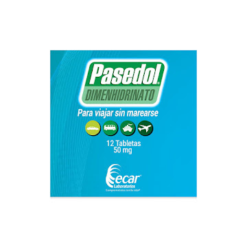 Pasedol Dimenhidrinato   50 mg Caja x 12 Tabletas  