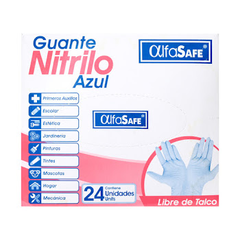 Guante Nitrilo Alfasafe Talla S Caja x 24 und  