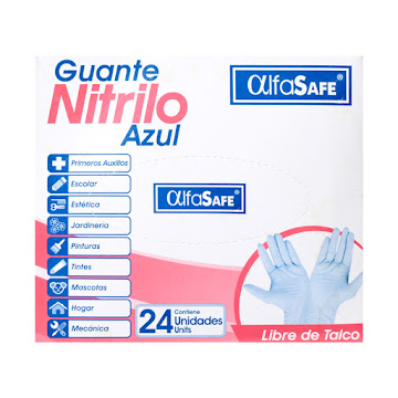Guante Nitrilo Alfasafe Talla S Caja x 24 und  