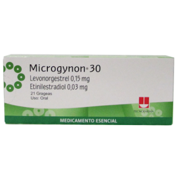 Microgynon 30 Levonorgestrel + Etinilestradiol 0.15mg/0.03mg Tecnofarma Caja x 21 Grageas  