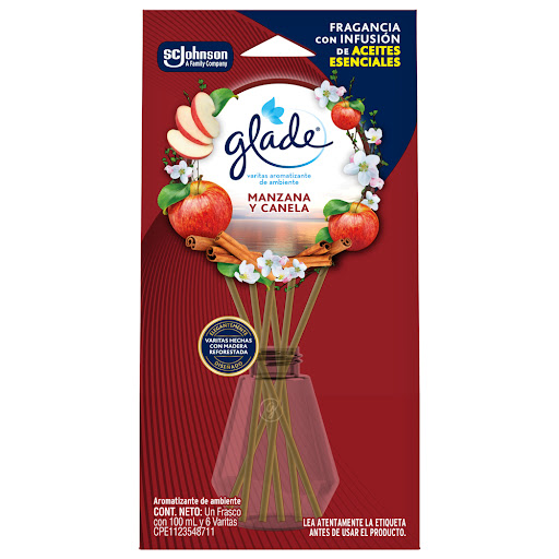 Varitas Aromatizantes Glade Manzana Canela Frasco x 100 ml