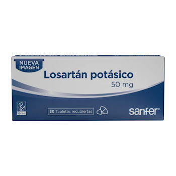 Losartán Potásico 50 mg Sanfer Caja x 30 tabletas  