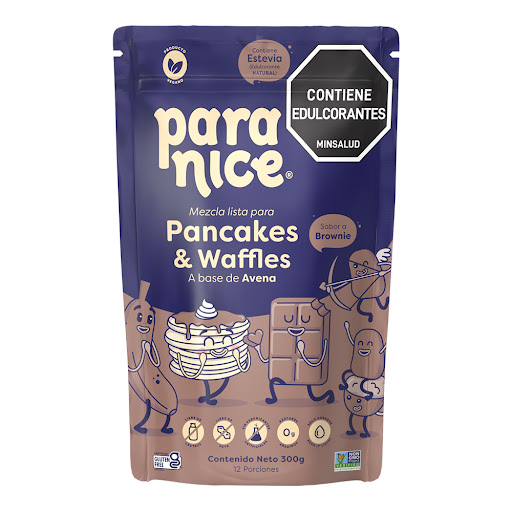 Mezcla Paranice Para Pancakes Y Waffles A Base De Avena Brownie Bolsa x 300 gr