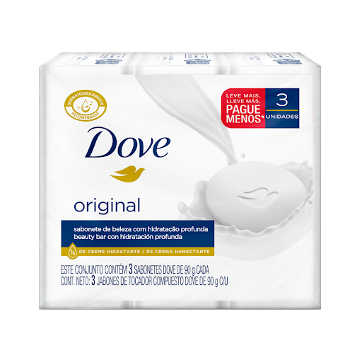 Jabón Dove En Barra Original Humectante 90gr Caja x 3 und