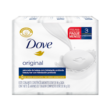 Jabón Dove En Barra Original Humectante 90gr Caja x 3 und  