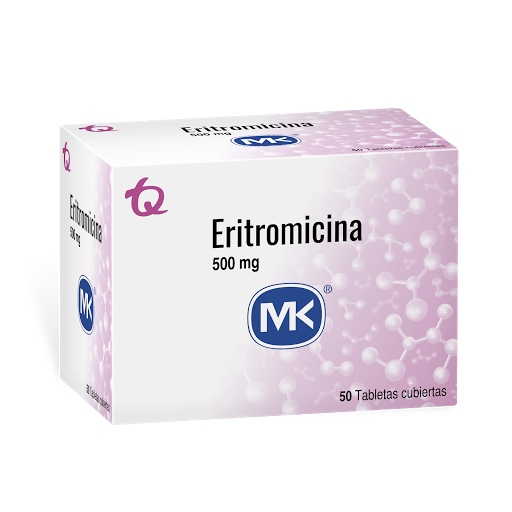 Eritromicina MK 500 mg Caja x 50 Tabletas