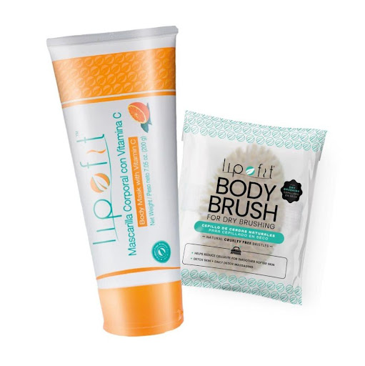 KIT DETOX SKIN BYE CELULITIS LIPOFIT  LIPOFIT  TUBO COLAPSOBLE X 200 GRS + CEPILLO DE CERDAS NATURALES x 2