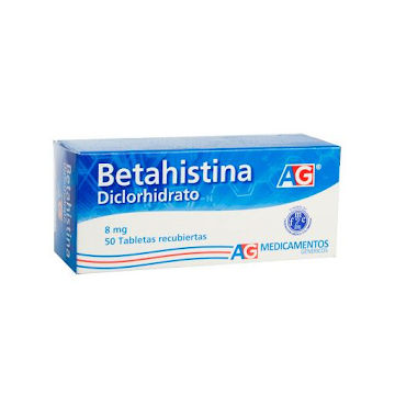 Betahistina Diclorhidrato AG 8 mg Caja x 50 Tabletas  