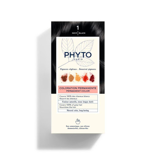 Tinte Phyto Color 1 Negro PHYTO caja x 1 Una fórmula enriquecida con pigmentos vegetables seleccionados y fabricados en Francia que provienen de 5 plantas de tinción que aportan reflejos naturales y luminosos.Con un mínimo de 7 pigmentos por