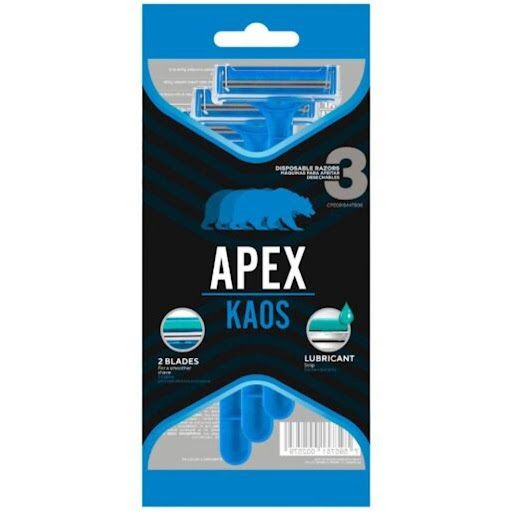 Cuchilla de Afeitar Desechable 2 Hojas Hombre - 5 Paquetes X 3 Cuchillas - Apex APEX  x 5 paquetes x 3 unidades  