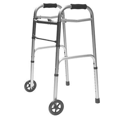 CAMINADOR ALUMINIO GRIS CON RODACHINES KP153-AL-19 Impormedical  x 1 Dispositivo de apoyo fabricado en aluminio ligero con rodachines que facilitan la movilidad. Diseñado para personas con dificultad para caminar, ofreciendo estabilidad y seguridad en desplazamientos c