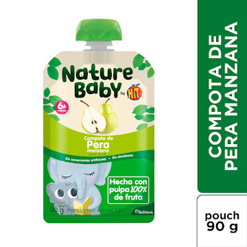 Compota Nature Baby By Hit Pera Manzana x 90 gr  
