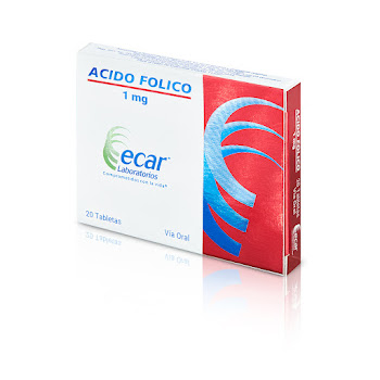 Acido Folico 1 mg Ecar   Caja x 20 Tabletas  