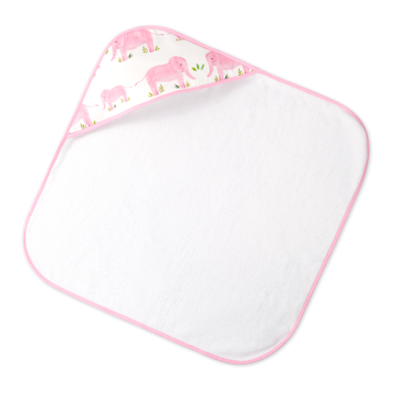 Toalla Con Capucha   Elefantes Rosados Tela 100% Algodón X250gr 