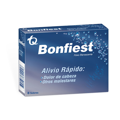 Bonfiest Ácido Acetilsalicílico + Bicarbonato de Sodio 0,5g/2,83g Tecnoquímicas Caja x 8 Sobres