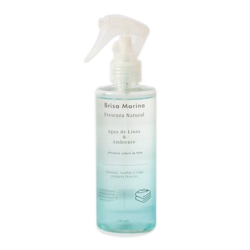 Agua de Linos Brisa Marina Shimex x 240 ml SHIMEX AROMATIZANTE Y DESINFECTANTE x 1 Mantén tus espacios siempre frescos, limpios y seguros con el Agua de linos Shimex. Su innovadora fórmula combina propiedades bactericidas y detergentes que eliminan eficazmente hongos, virus y bacter