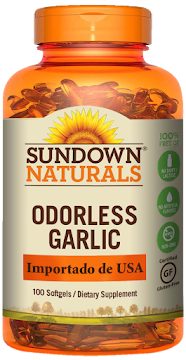 Odorless Garlic   Tabletas Fco x100Tab. Sundown Naturals Polvo De Ajo    