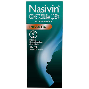 Nasivin Infantil Oximetazolina Clorhidrato 0,025% Atomizador Merck Frasco x 15 ml  