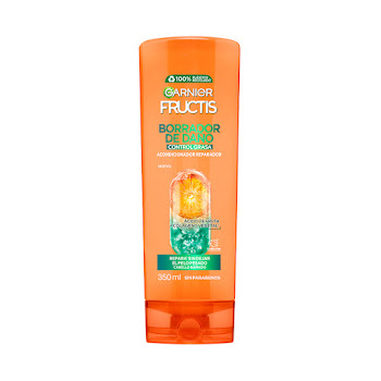 Acondicionador Garnier Fructis Borrador De Daño Control Grasa Cabello Dañado Y Oleoso Frascox 350 ml  