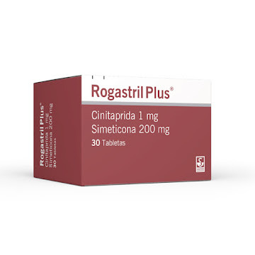 Rogastril Plus Cinitaprida + Simeticona 1mg/200mg Siegfried Caja x 30 Tabletas  