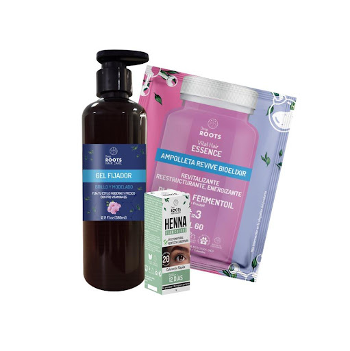 Kit Definición Total DEEP ROOTS LIQUIDO/POLVO x 1 El combo perfecto para resaltar tu belleza de pies a cabeza. Define y fija tu cabello con un acabado increíble, mientras la henna realza y da mayor definición a tus cejas. Además, el sachet Revive Bio