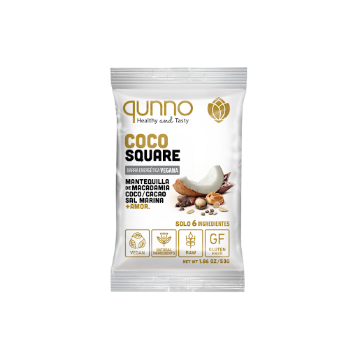 Barra Energética Vegana Qunno Coco Square x 53 gr