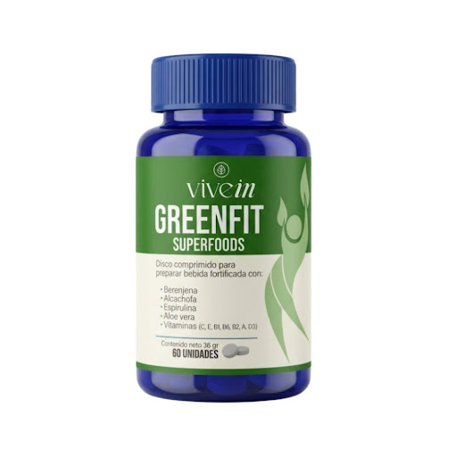 GREENFIT SUPERFOODS X 60 DISCOS Berenjena, Alcachofa, Espirulina, Aloe vera y Vitaminas Vivein Frasco x 60 discos x 60 discos undefined