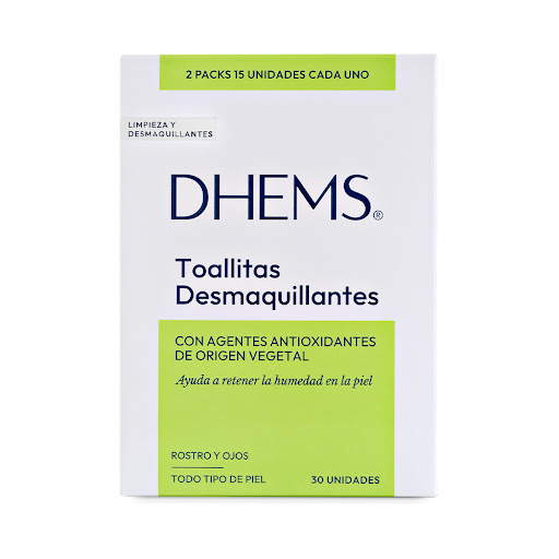 Toallas Desmaquillantes Dhems Con Agentes Antioxidantes Paquete x 30 und