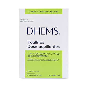 Toallas Desmaquillantes Dhems Con Agentes Antioxidantes Paquete x 30 und  