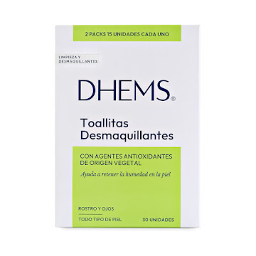 Toallas Desmaquillantes Dhems Con Agentes Antioxidantes Paquete x 30 und  