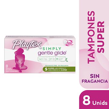 Tampones Con Aplicador Playtex Simply Gentle Glide Super x 8 und  