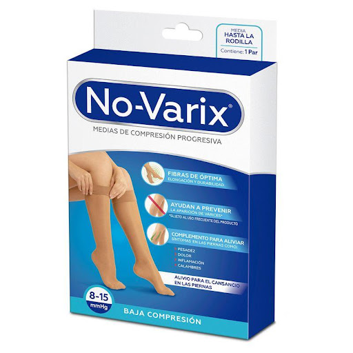 Media de compresión No-Varix mujer 8-15 mmHg  transparente negro XL No- Varix  x 1 