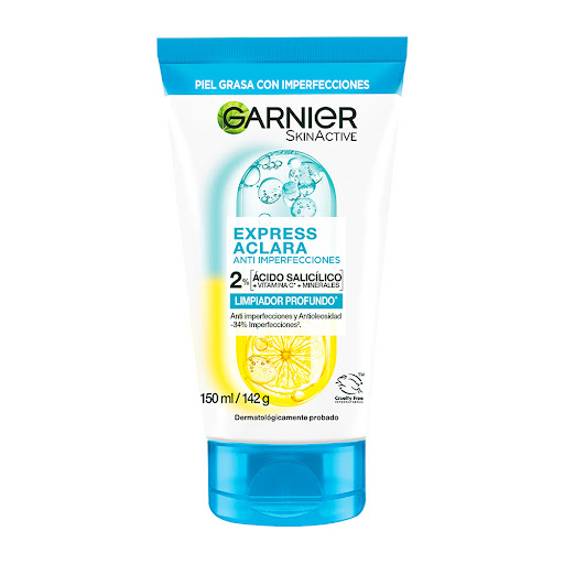 Limpiador Facial Garnier Express Aclara Profundo  Anti Imperfecciones Tubo x 150 ml